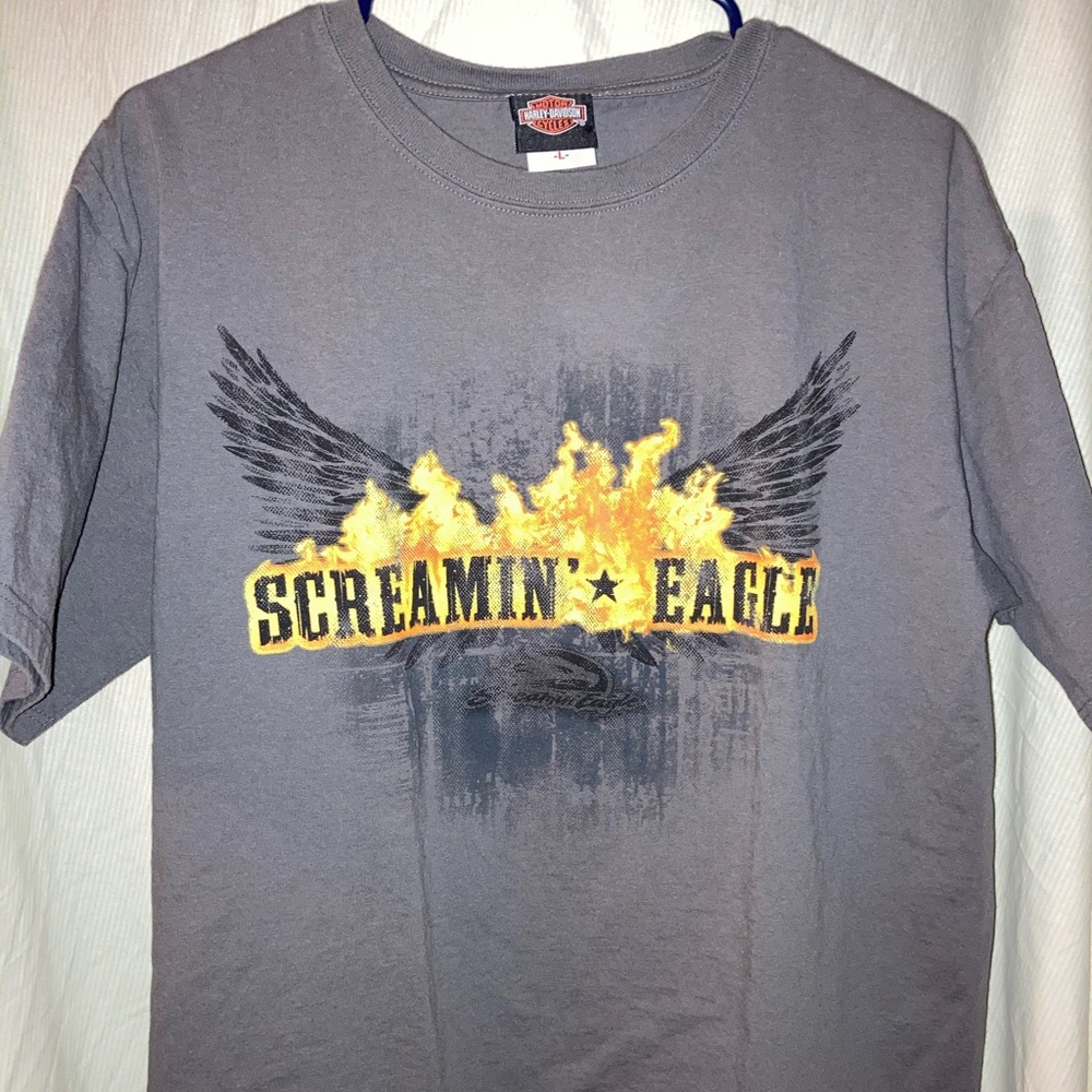 Harley-Davidson Motorcycle “Screamin Eagle” Edgy Gray T-Shirt
